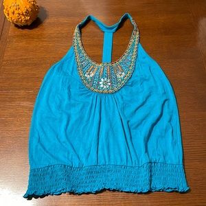 INC International Concepts Turquoise Tank - Sz M